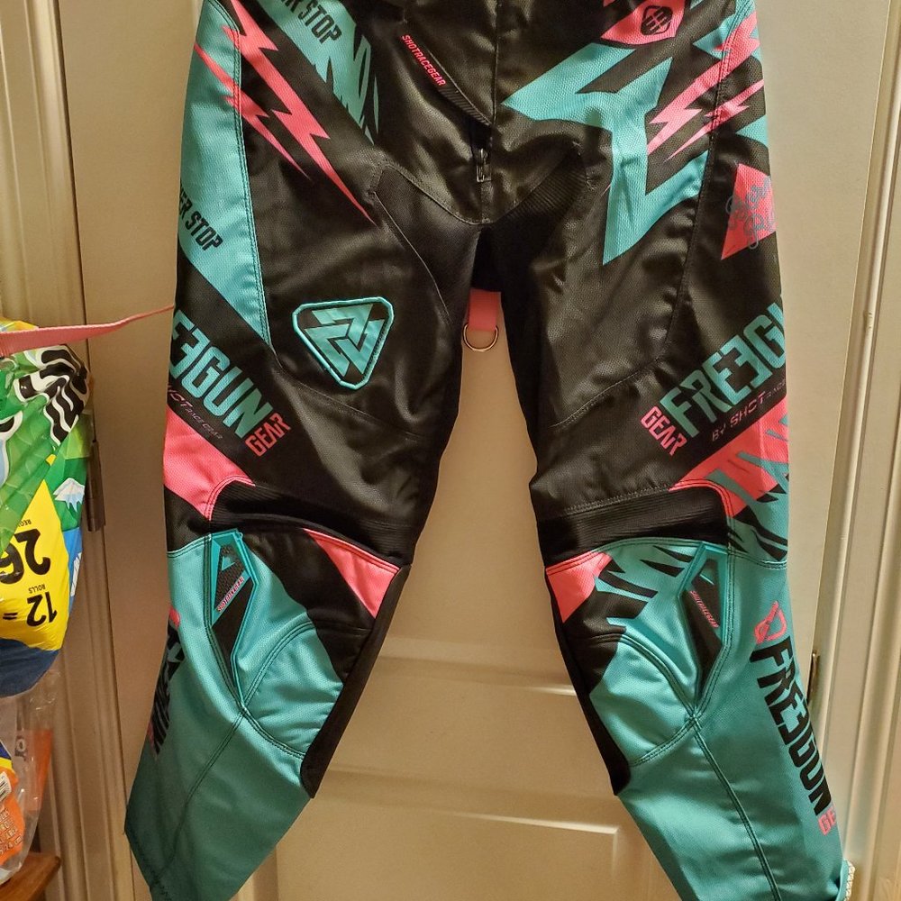 Freegun racing pants Black,Pink and Teal Size 30